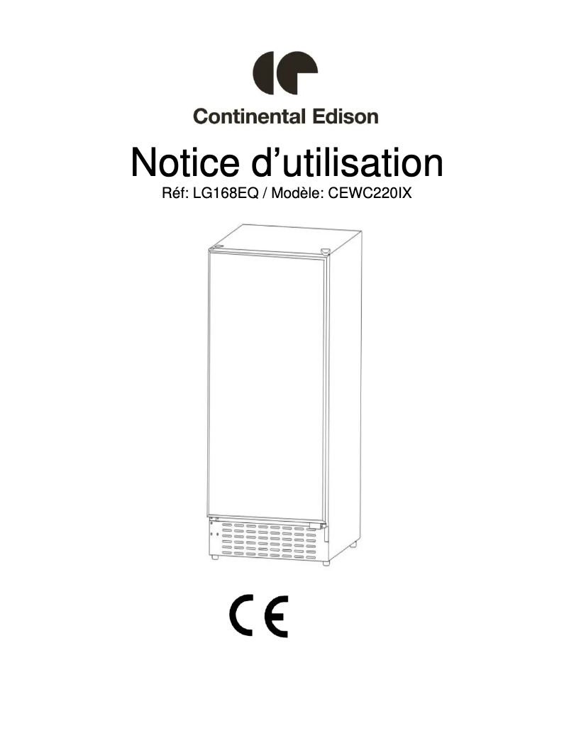 Page n°1 - Manuel utilisateur Continental Edison CEWC220IX