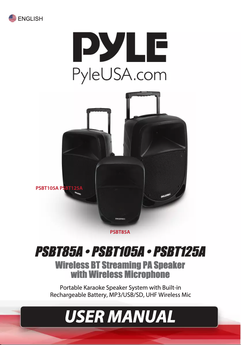 Page 1 de la notice Manuel utilisateur Pyle PSBT105A