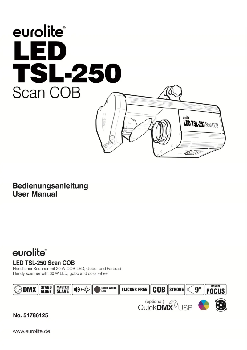 Page 1 de la notice Manuel utilisateur Eurolite TSL-250