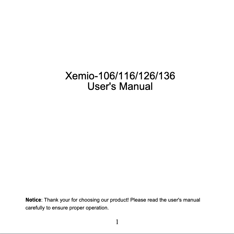 Page n°1 - Manuel utilisateur Lenco Xemio 126