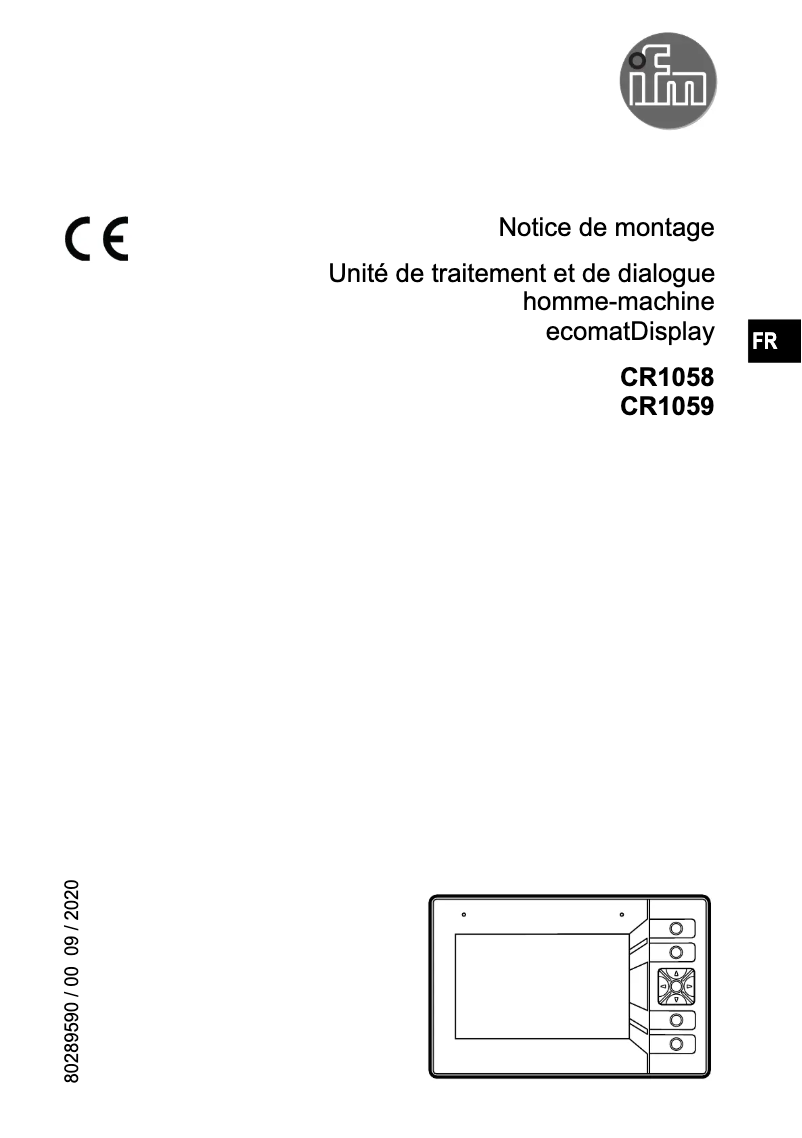 Page n°1 - Manuel utilisateur IFM EC0730
