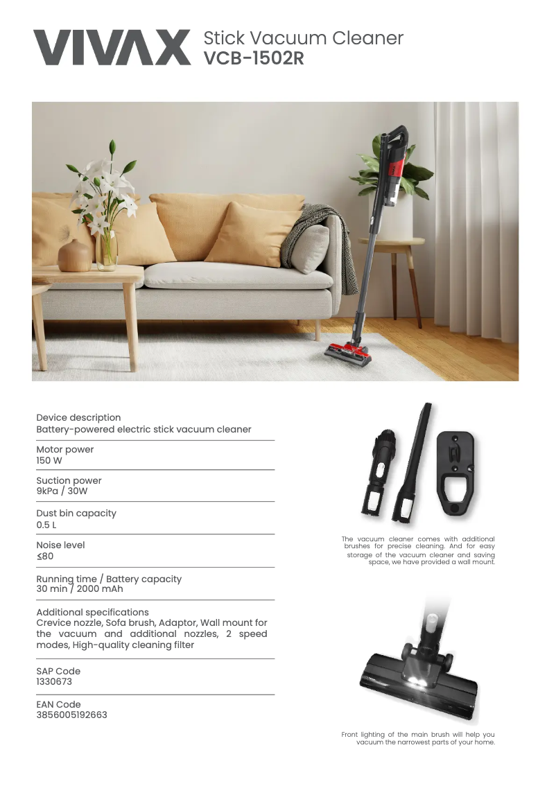 Image de la première page du manuel de l'appareil VCB-1502R