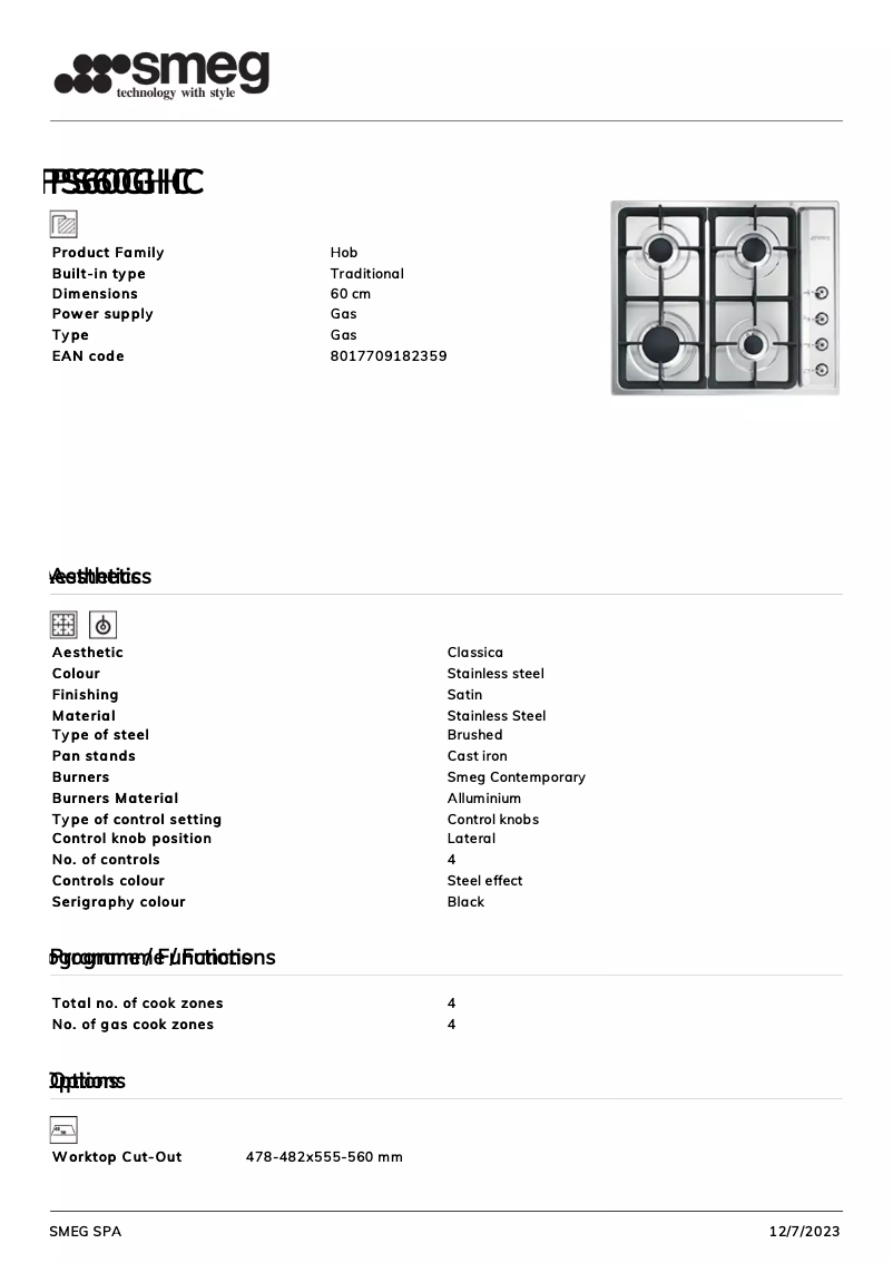 Image de la première page du manuel de l'appareil PS60GHC