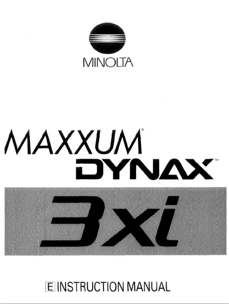 Page n°1 - Manuel utilisateur Konica Minolta Dynax 3Xi