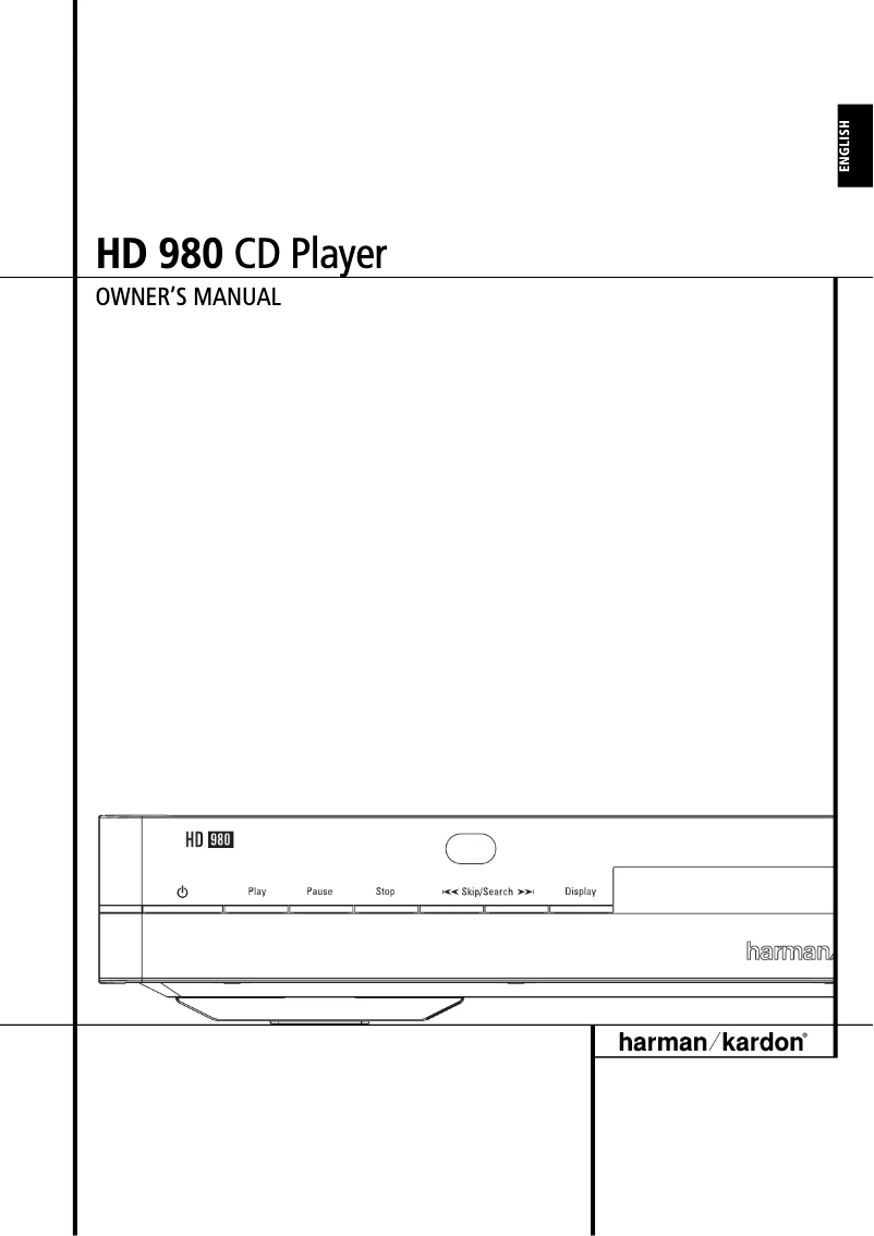 Página 1 del manual Manual de usuario Harman Kardon HD 980