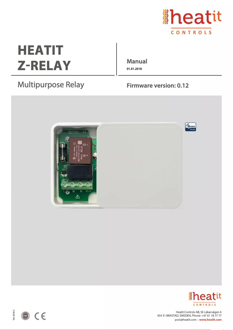Page 1 de la notice Manuel utilisateur Heatit Z-RELAY
