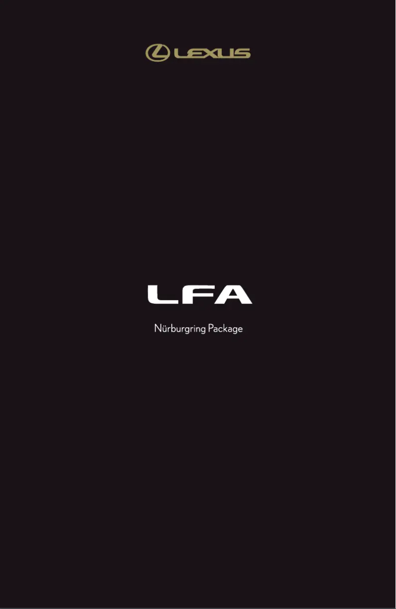 Page n°1 - Manuel utilisateur Lexus LFA (2012)