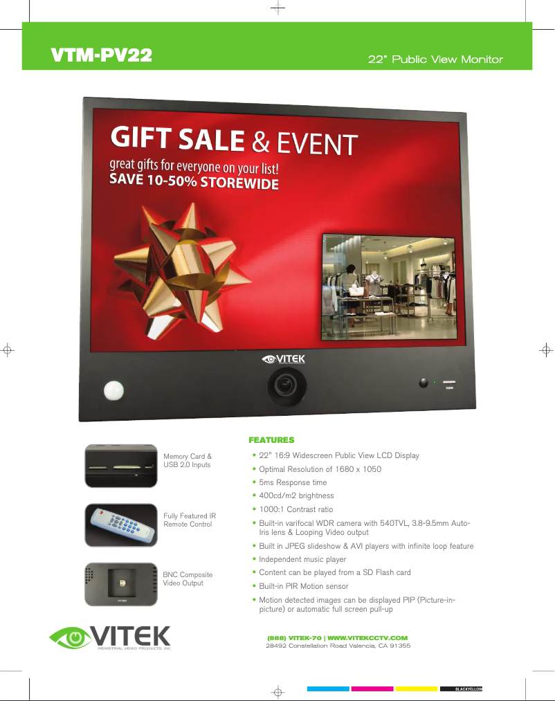 Page 1 de la notice Manuel utilisateur Vitek VTM-PV22