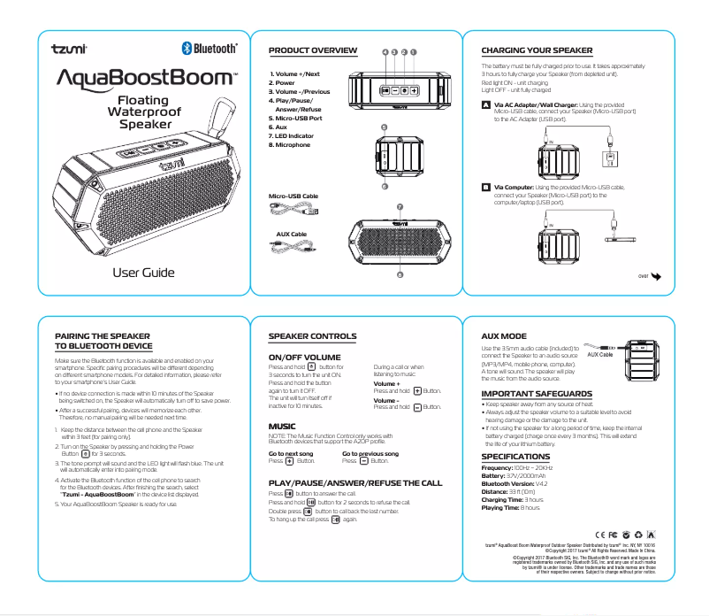 Image de la première page du manuel de l'appareil AquaBoost Boom