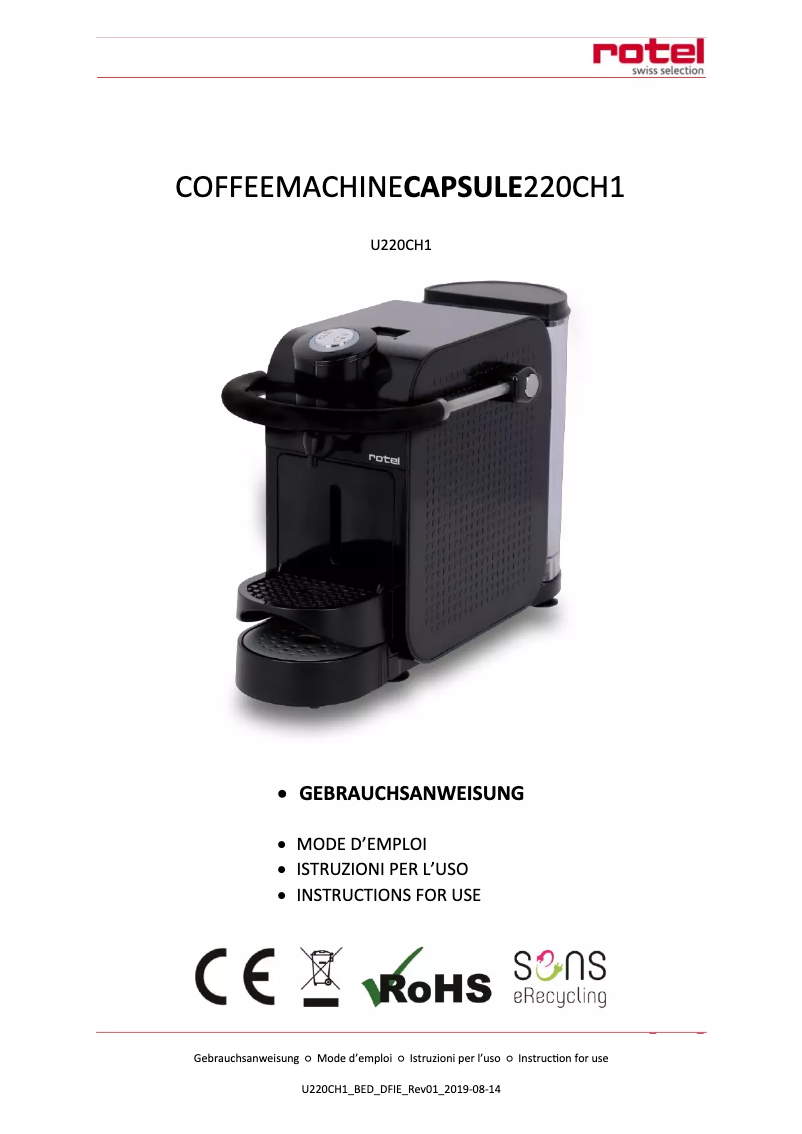 Page 1 de la notice Manuel utilisateur Rotel U220CH1