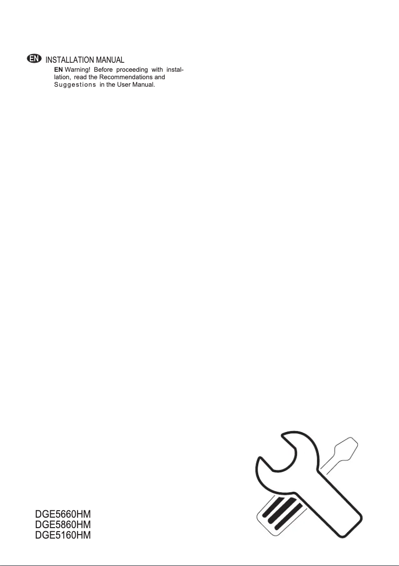 Page 1 de la notice Guide d'installation AEG DGE5660HM