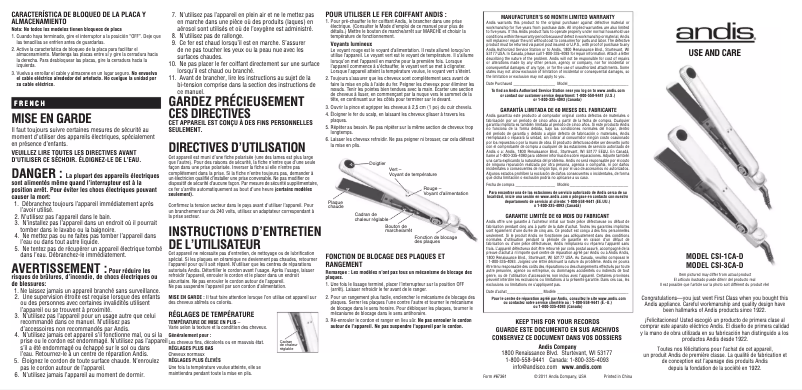 Image de la première page du manuel de l'appareil CSI-1CA-D