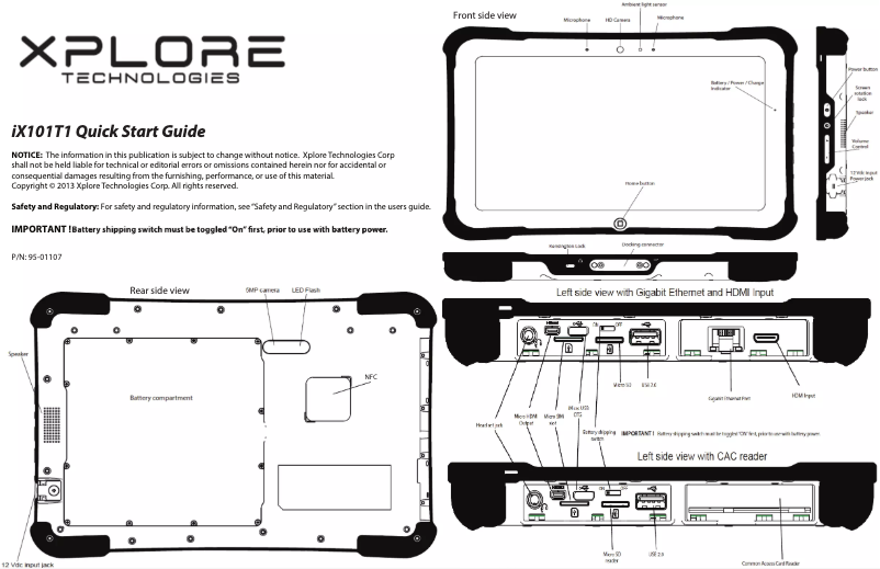 Page n°1 - Manuel utilisateur Xplore RangerX