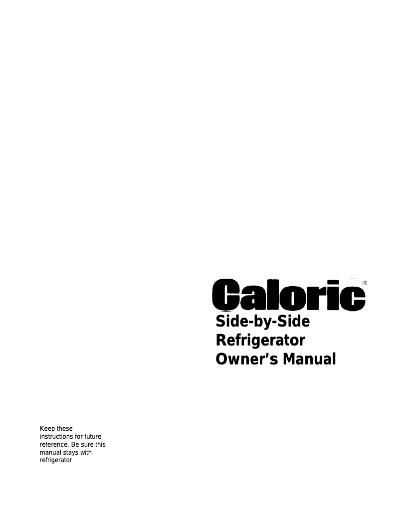 Page n°1 - Manuel utilisateur Caloric GSGD21BW