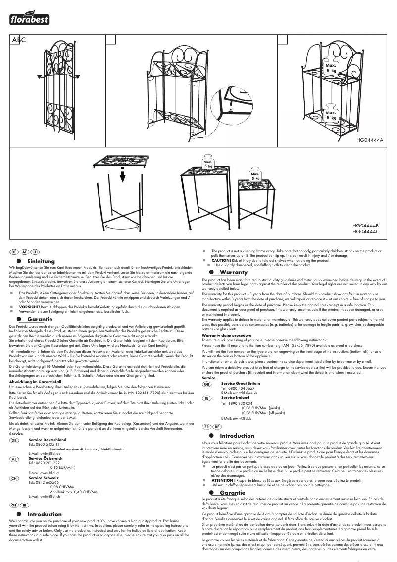 Página 1 del manual Manual de usuario Florabest IAN 327435