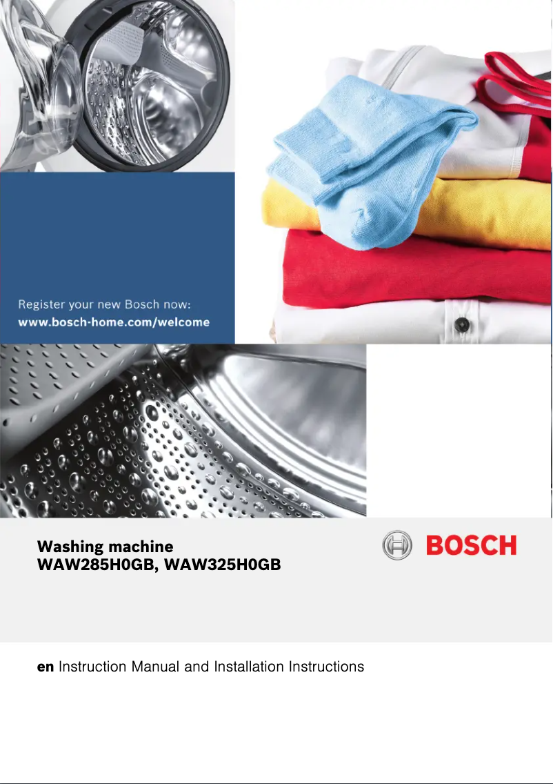 Page 1 de la notice Manuel utilisateur Bosch WAW325H0GB