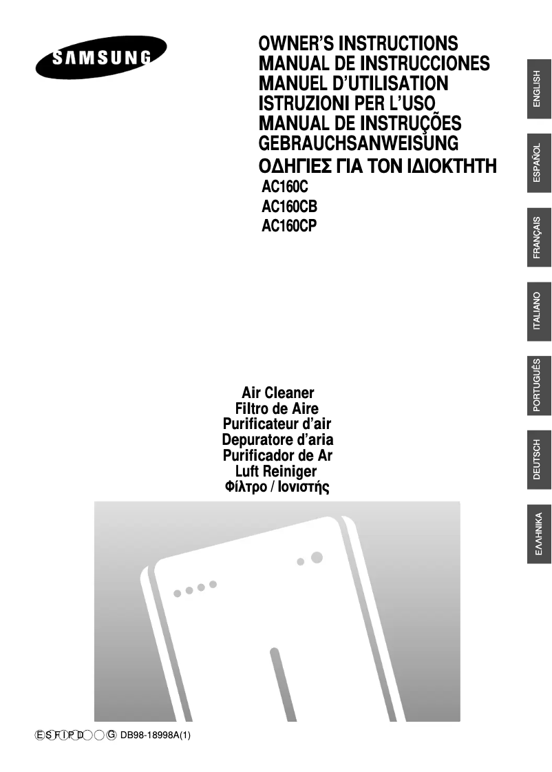 Page 1 de la notice Manuel utilisateur Samsung AC160CB
