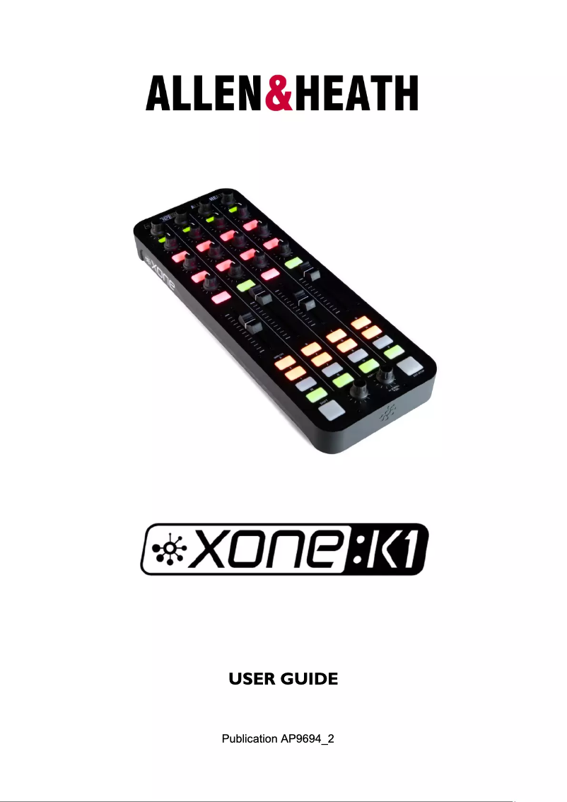 Página 1 del manual Manual de usuario Allen & Heath XONE:K1