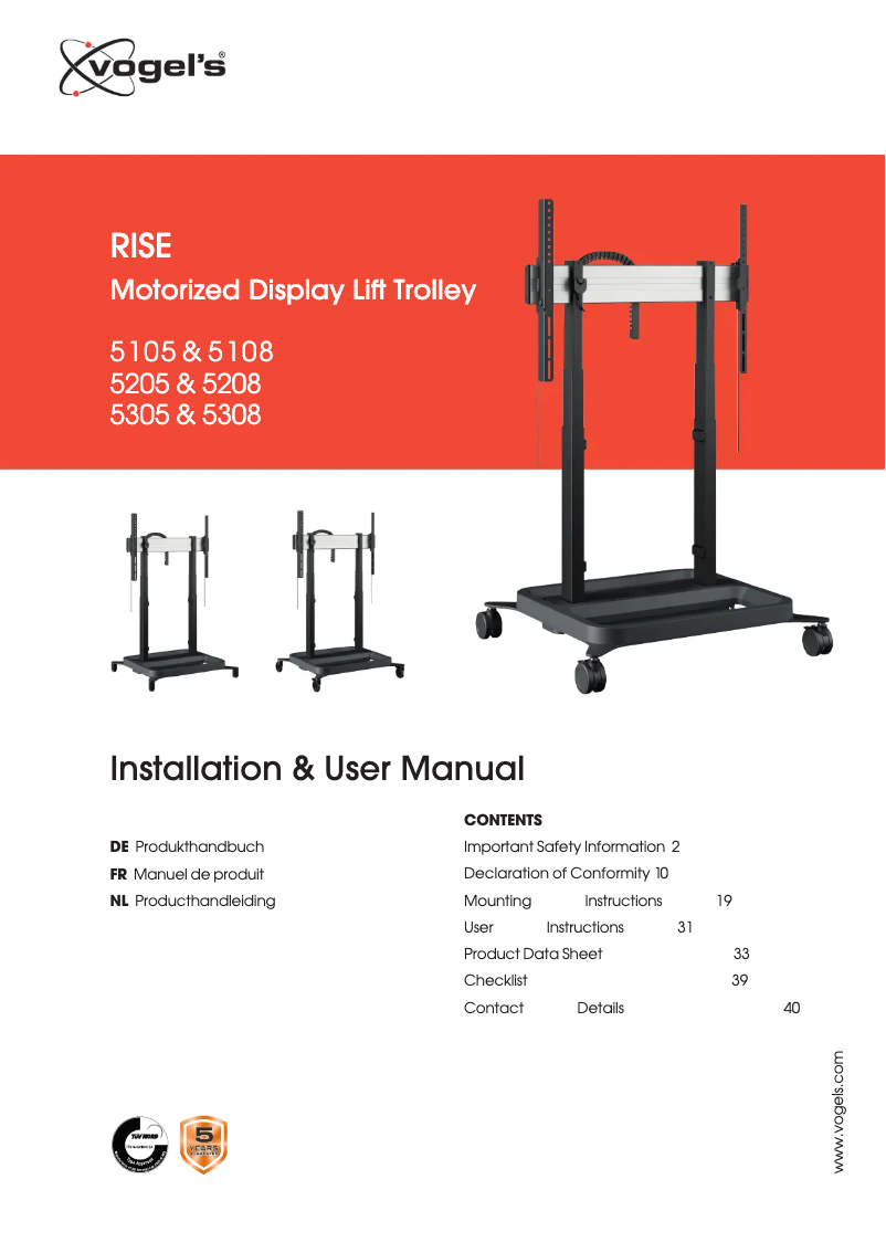Page n°1 - Manuel utilisateur Optoma RISE 5305