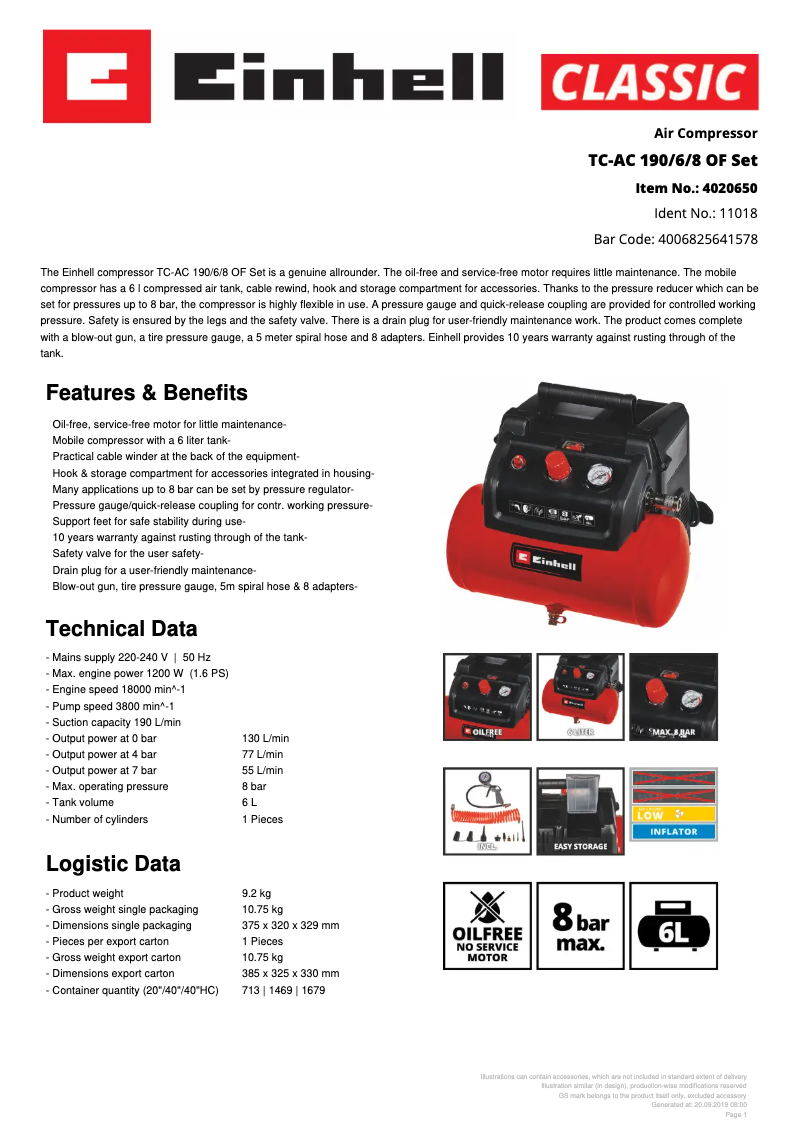 Image de la première page du manuel de l'appareil TC-AC 190/6/8