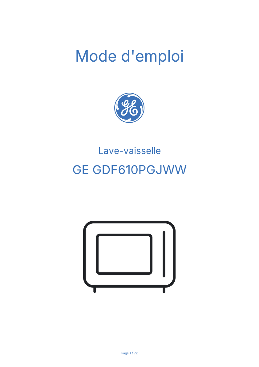 Page n°1 - Mode d'emploi GE GDF610PGJWW