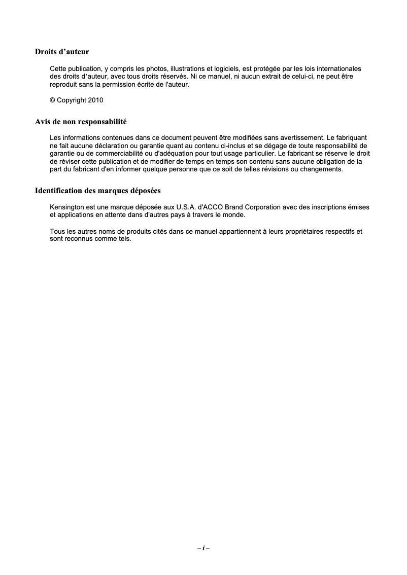 Page 1 de la notice Manuel utilisateur Vivitek H1080