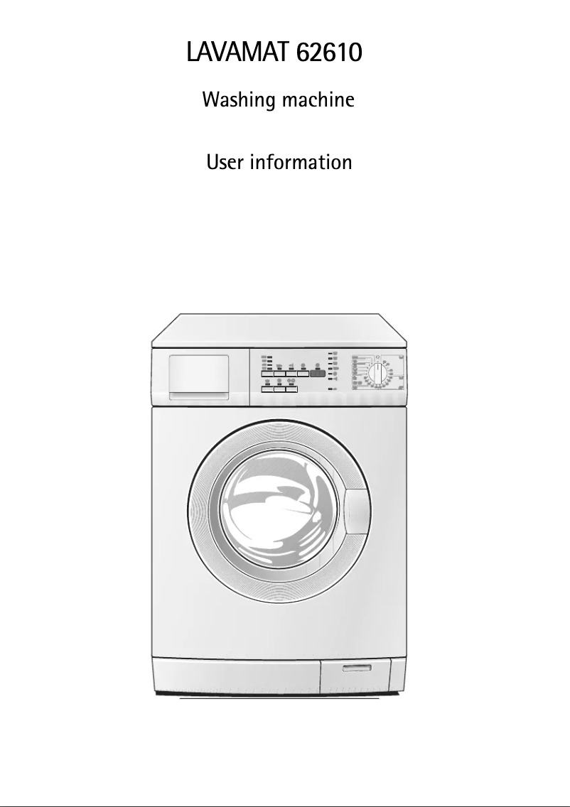 Page n°1 - Manuel utilisateur AEG L 62610