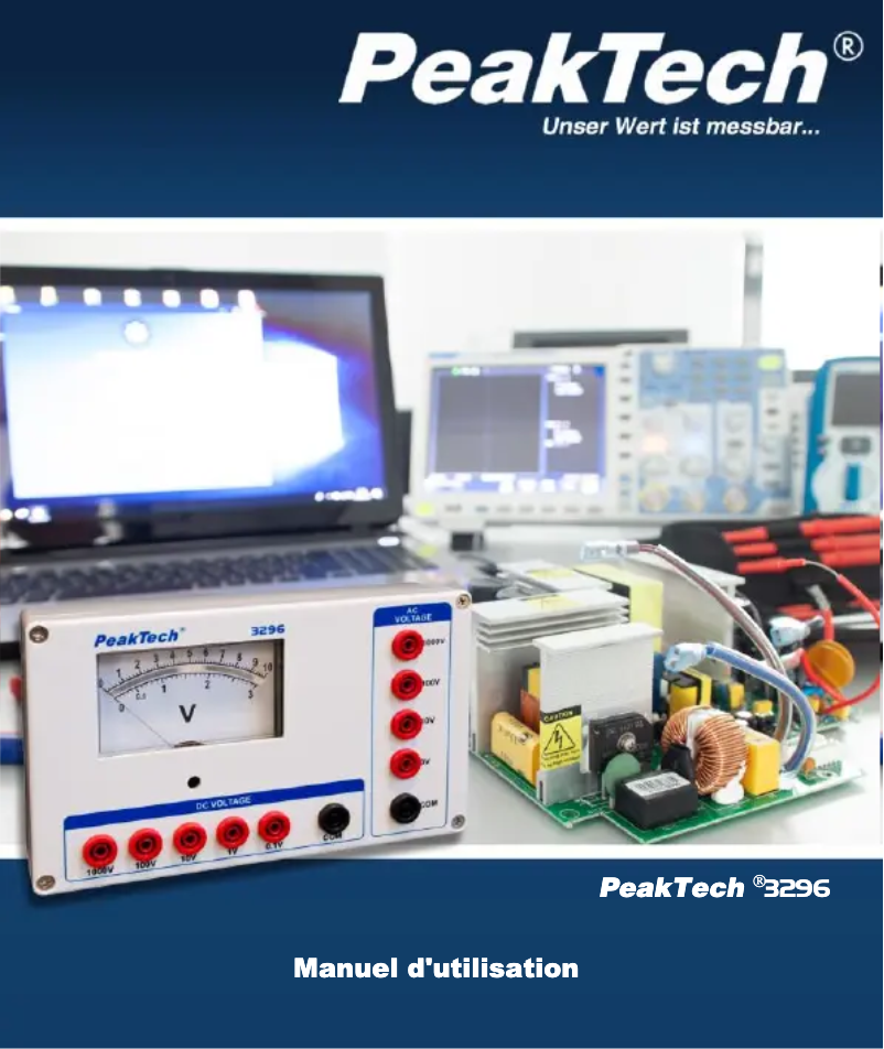 Page n°1 - Manuel utilisateur PeakTech 3296