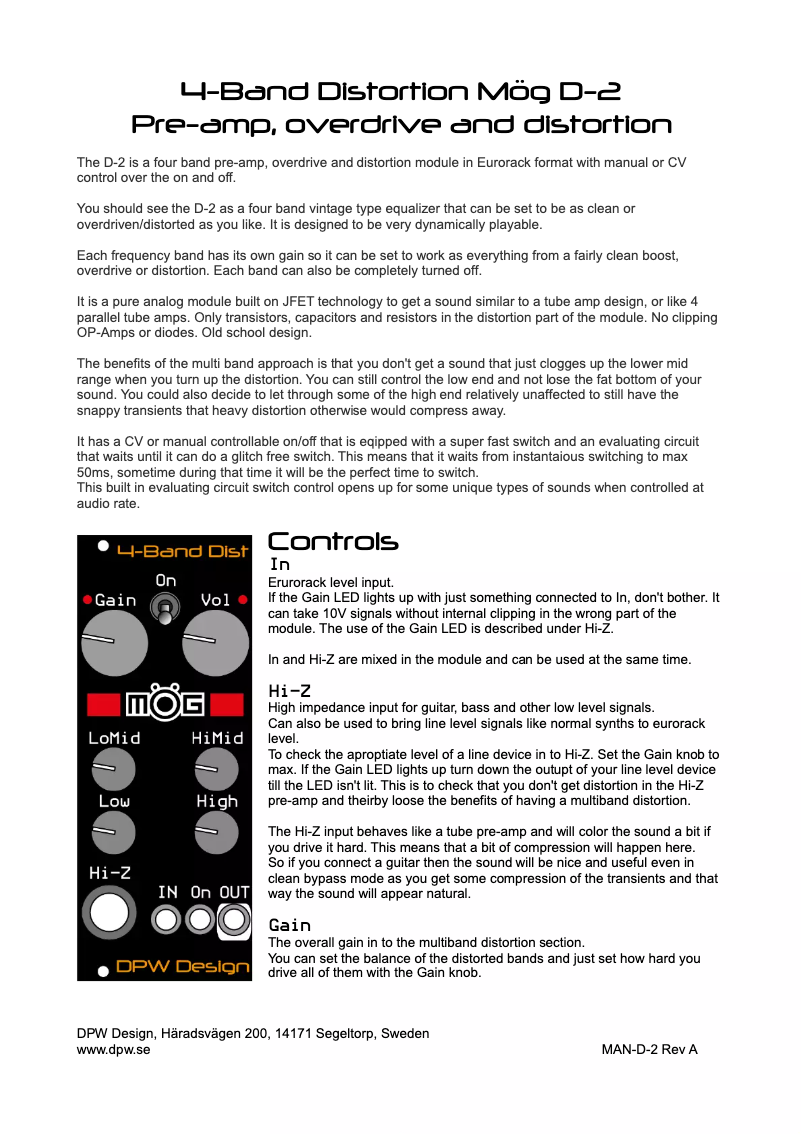 Image de la première page du manuel de l'appareil 4-Band Dist