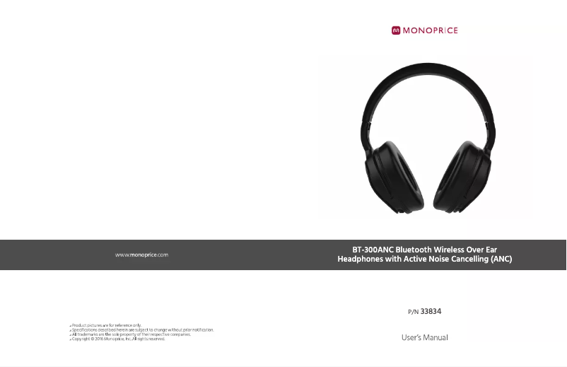 Page 1 de la notice Manuel utilisateur Monoprice BT-300ANC