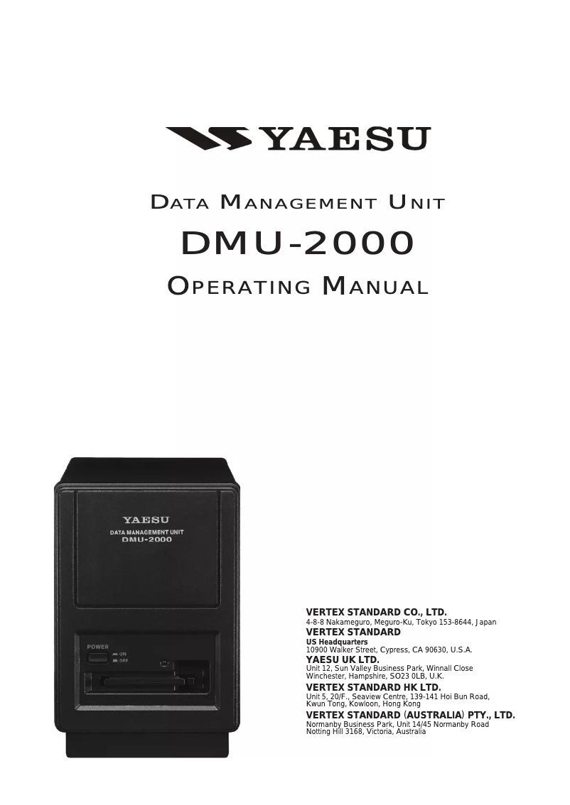 Page 1 de la notice Manuel utilisateur Yaesu DMU-2000