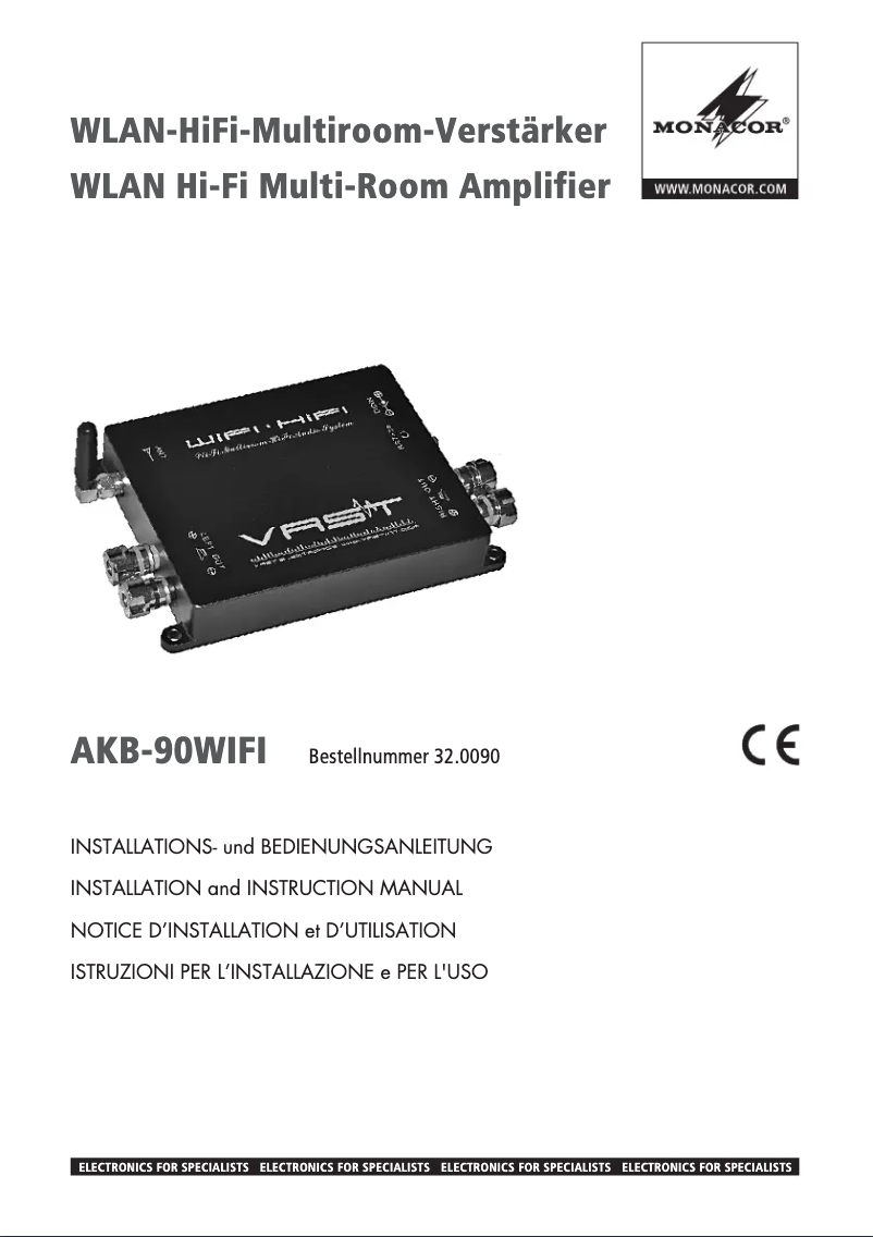Page n°1 - Manuel utilisateur Monacor AKB-90WIFI