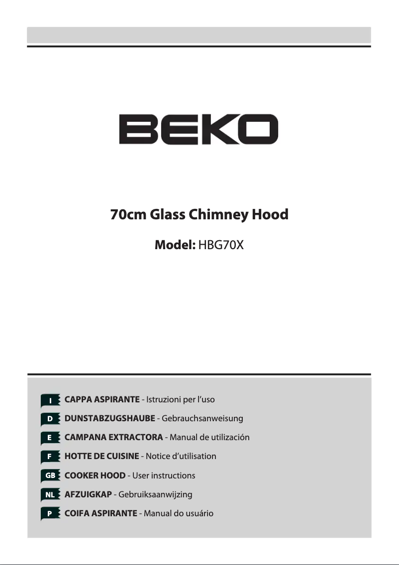 Page n°1 - Manuel utilisateur Beko HBG70
