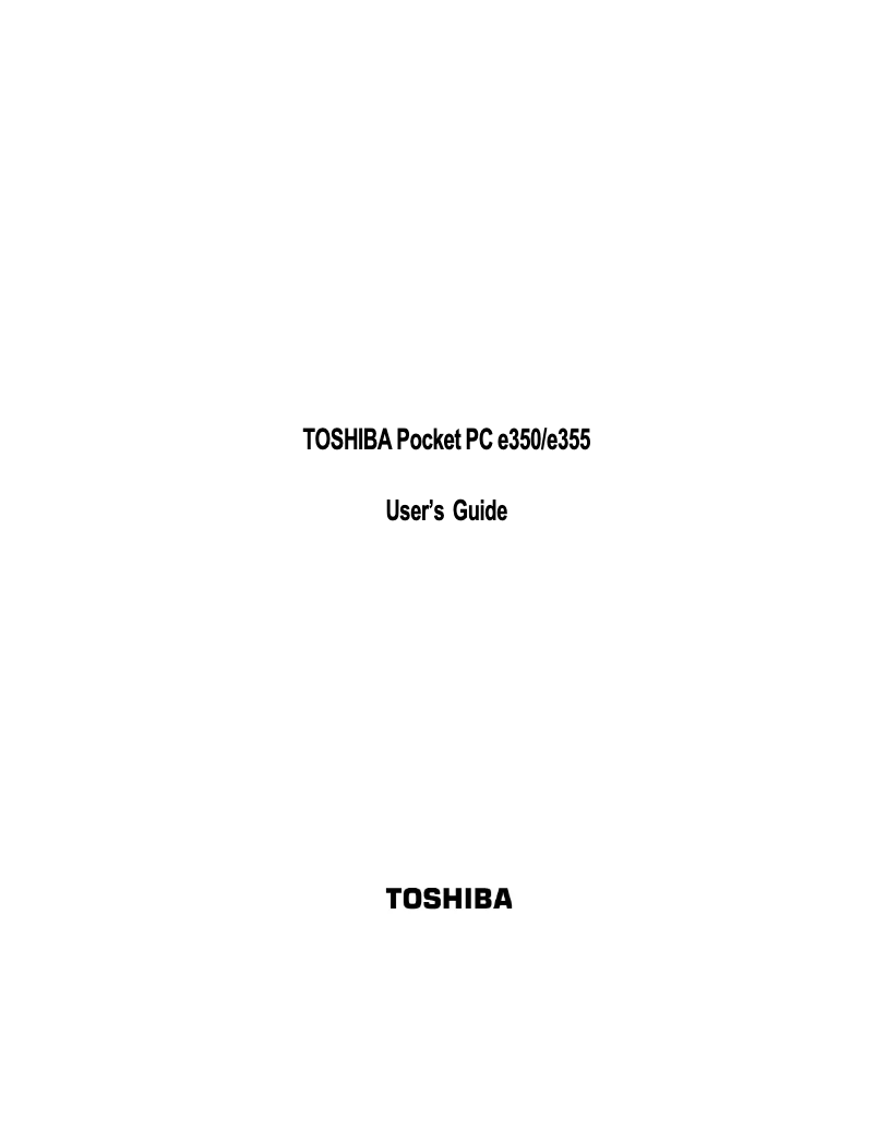 Page n°1 - Manuel utilisateur Toshiba e350