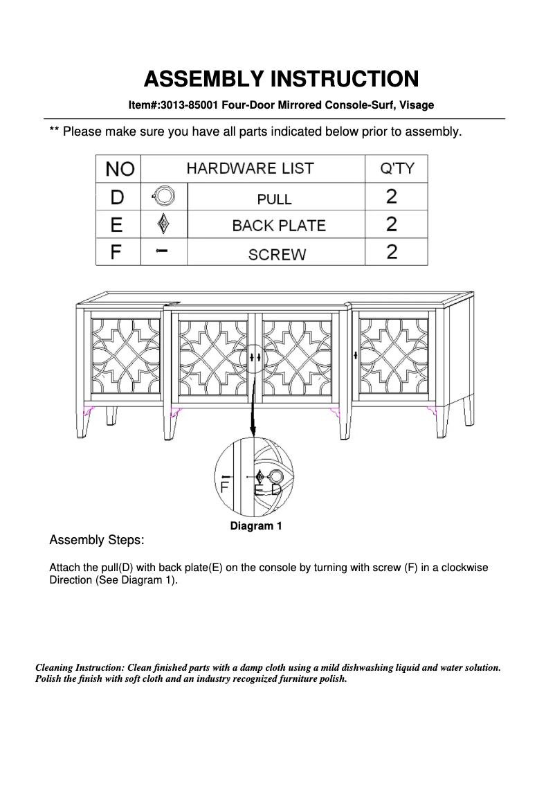 Page n°1 - Manuel utilisateur Hooker 3013-85001