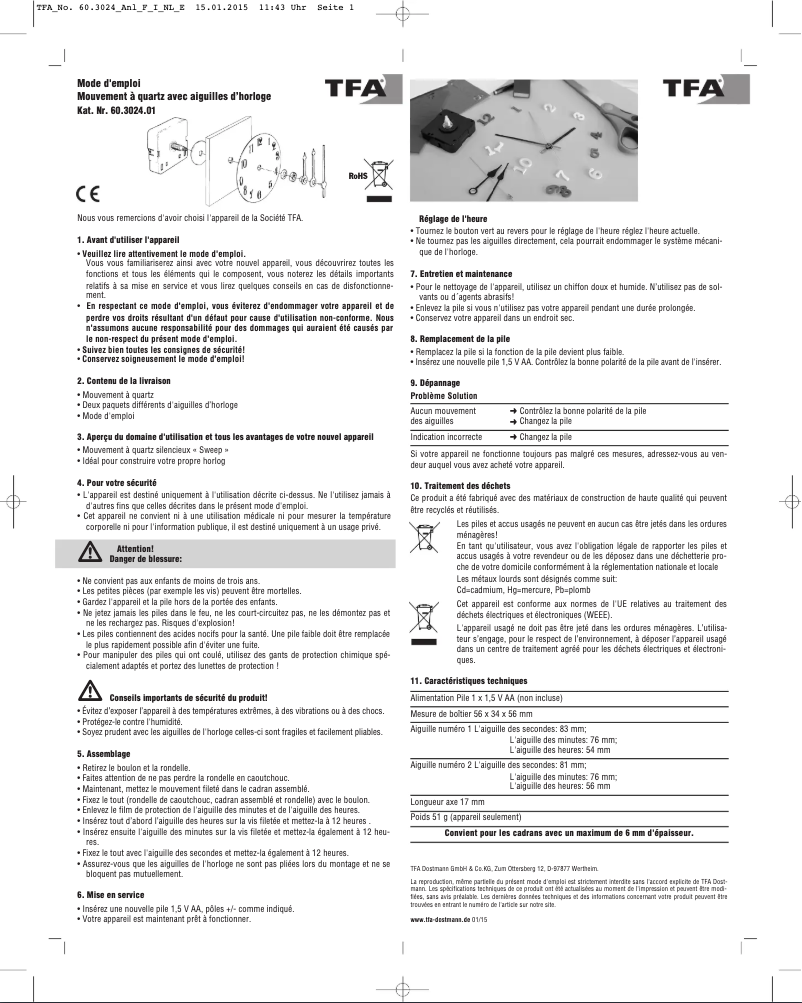 Página 1 del manual Manual de usuario TFA 60.3024.01