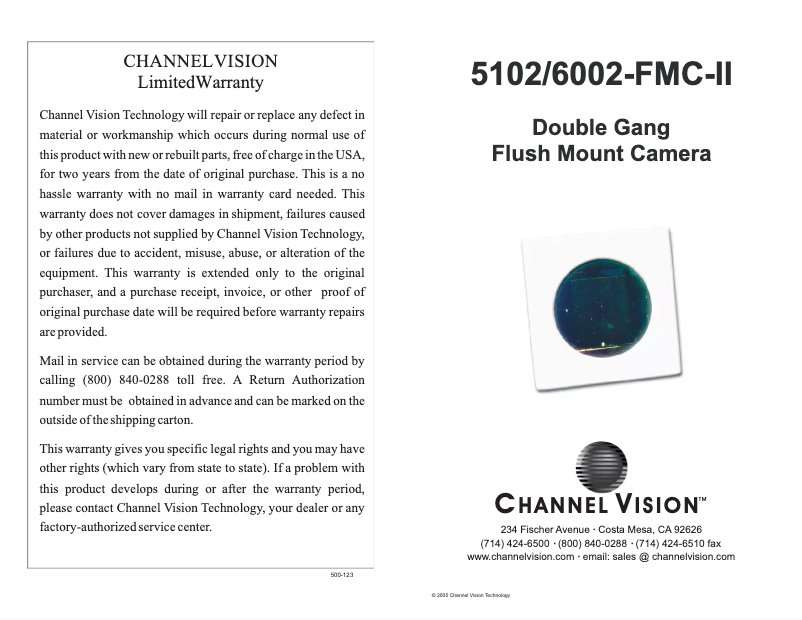 Página 1 del manual Manual de usuario Channel Vision 6002FMC2
