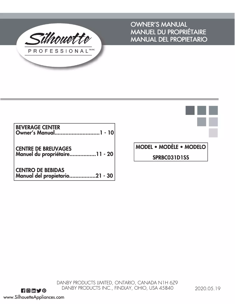 Page n°1 - Manuel utilisateur Danby Silhouette SPRBC031D1SS