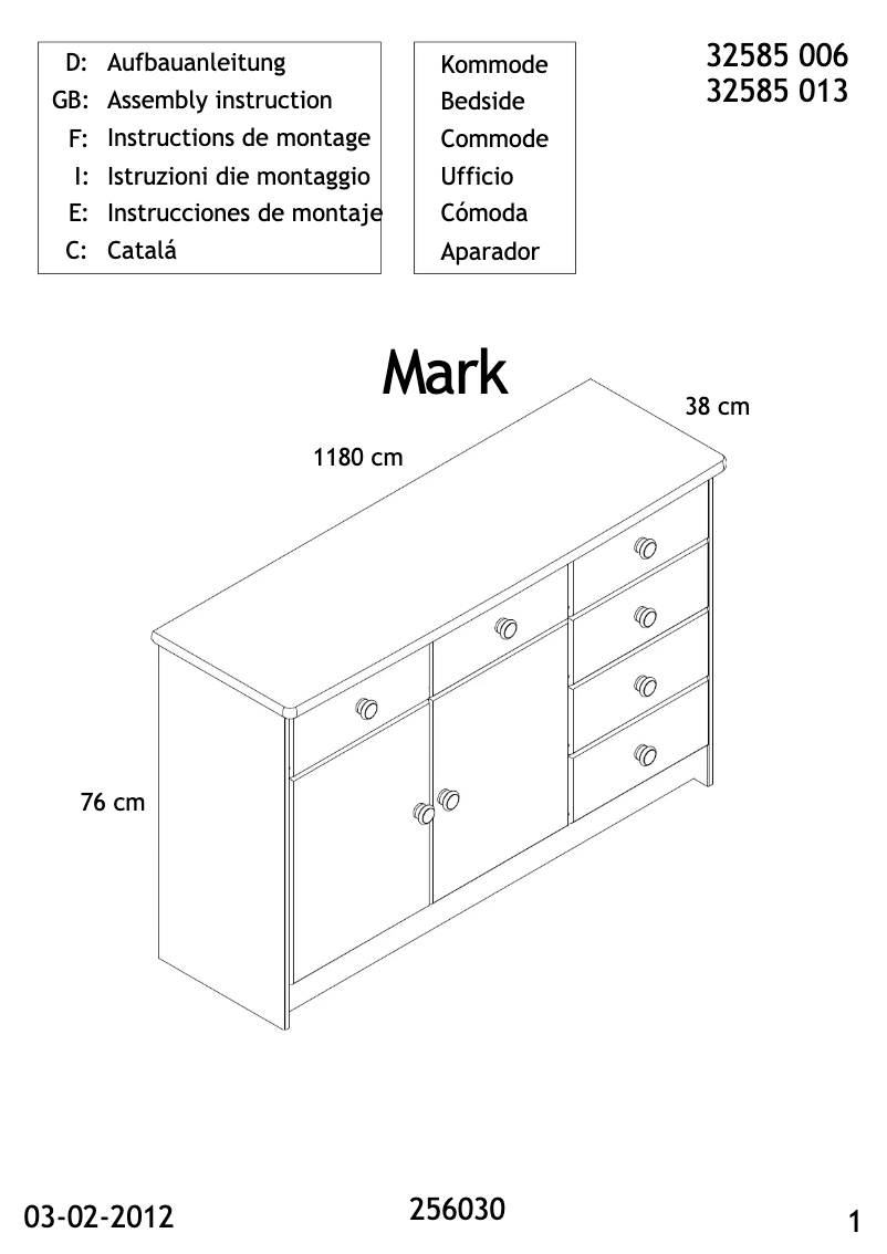 Image de la première page du manuel de l'appareil Tange (118x77x38)