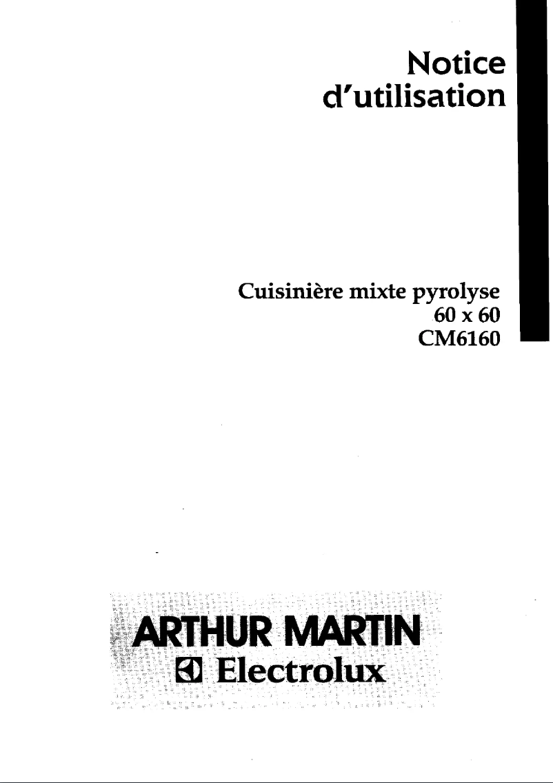 Page 1 de la notice Manuel utilisateur Arthur Martin-Electrolux CM6160W1