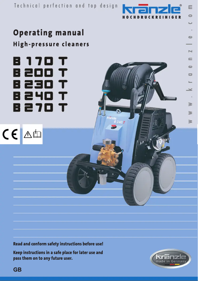 Image de la première page du manuel de l'appareil B 170 T