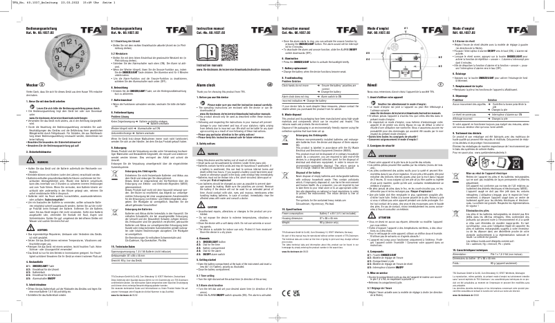 Page 1 de la notice Manuel utilisateur TFA 60.1037.02