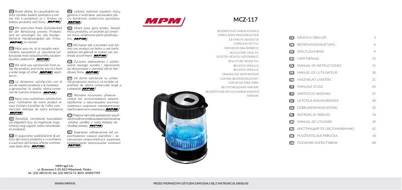 Page 1 de la notice Manuel utilisateur MPM MCZ-117