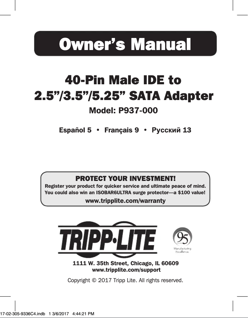 Página 1 del manual Manual de usuario Tripp Lite P937-000