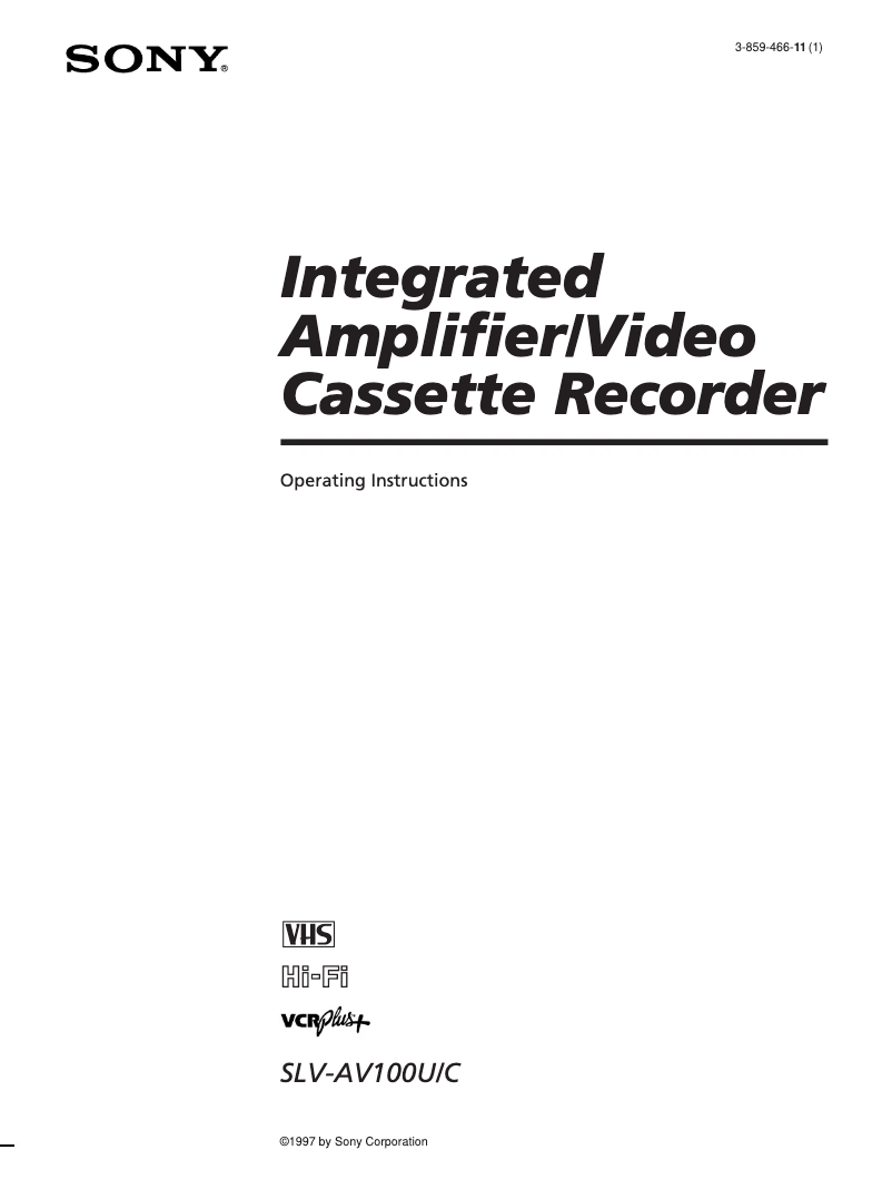 Image de la première page du manuel de l'appareil SLV-AV100U