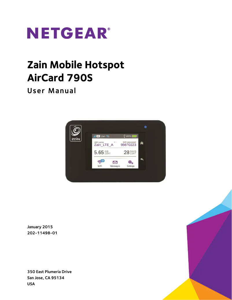 Page n°1 - Manuel utilisateur Netgear AirCard 790S