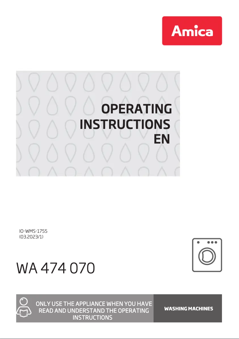 Página 1 del manual Manual de usuario Amica WA 474 070