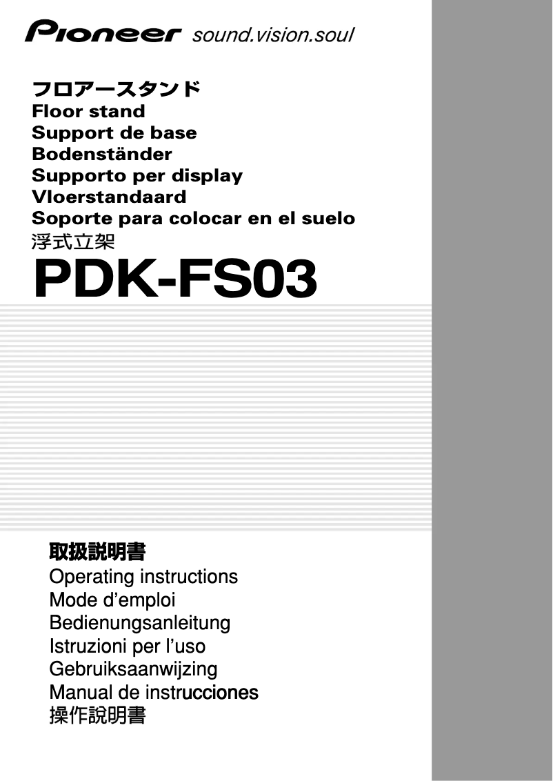 Page 1 de la notice Manuel utilisateur Pioneer PDK-FS03