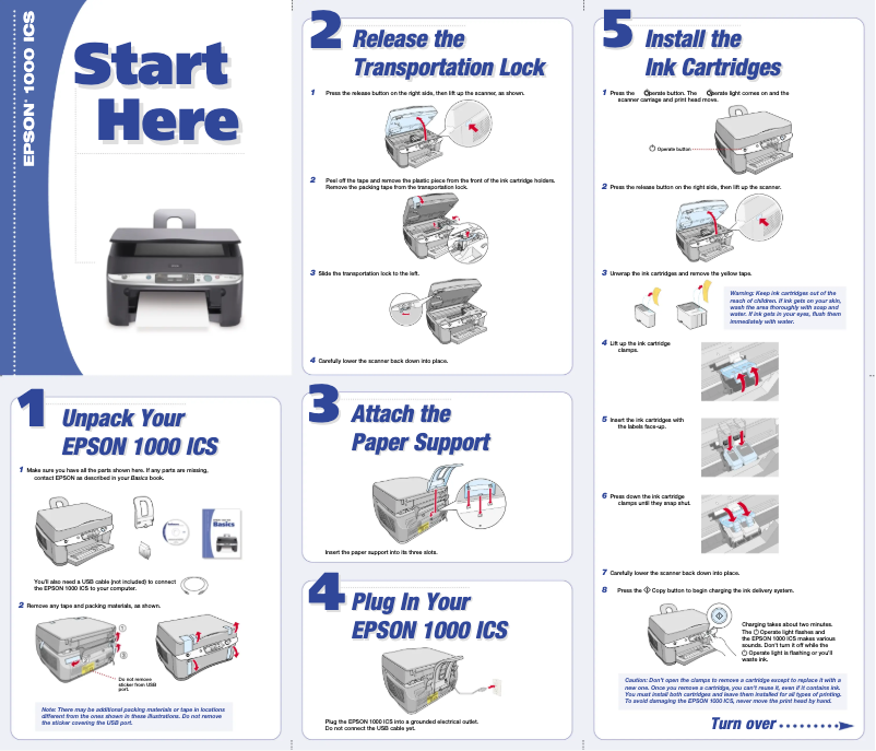 Página 1 del manual Manual de usuario Epson 1000 ICS