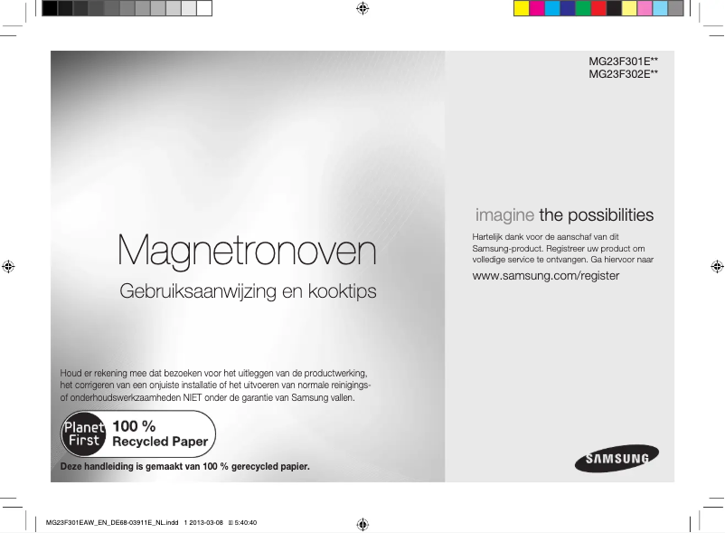 Page 1 de la notice Manuel utilisateur Samsung MG23F301TCW/BW